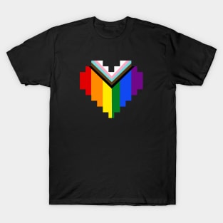 Progress Pride 8-bit Heart T-Shirt